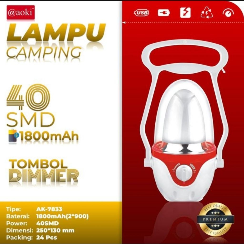 Jual AOKI LAMPU EMERGENCY LED 40SMD AK7833 | Shopee Indonesia