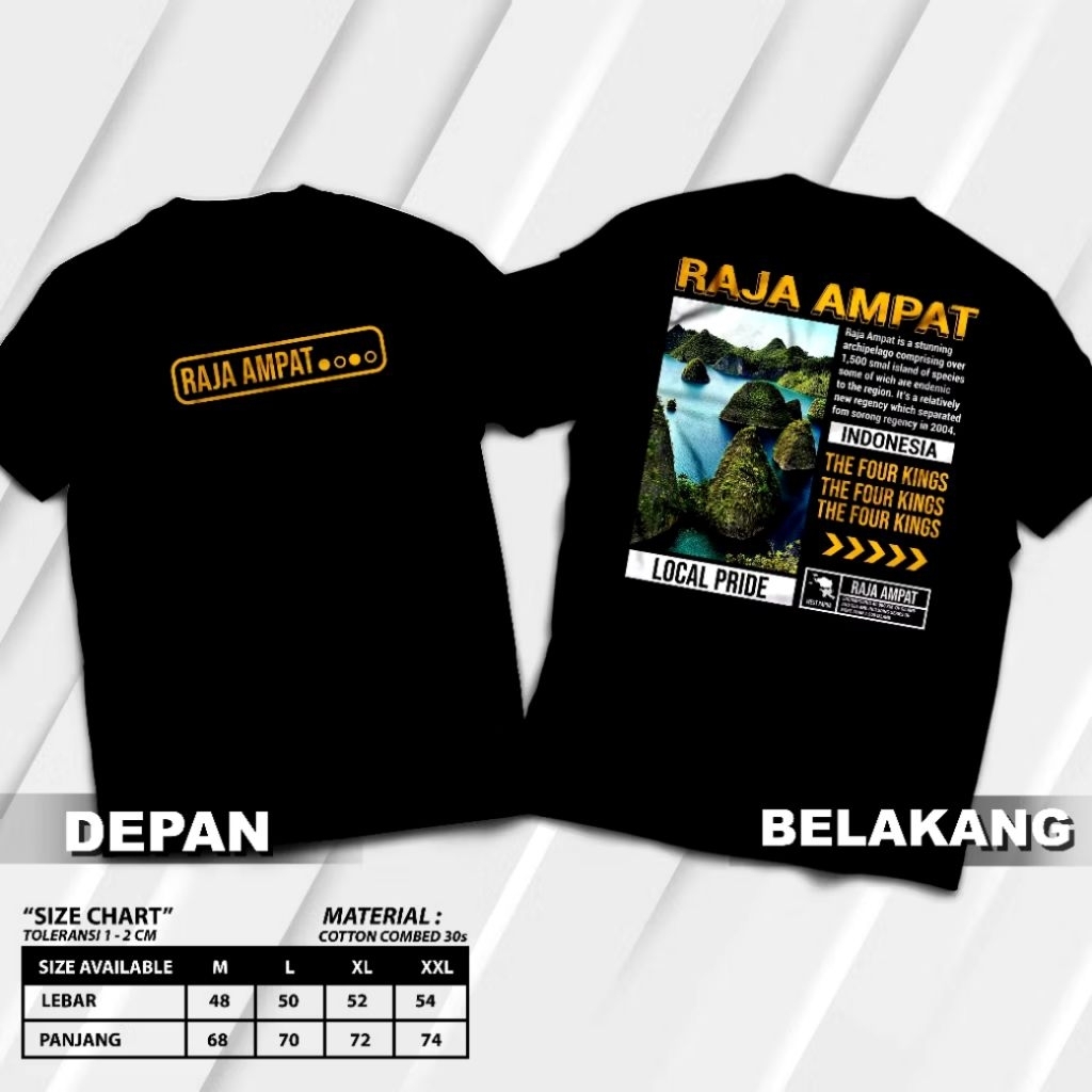 Jual KAOS PULAU RAJA AMPAT INDONESIA LOCAL PRIDE | Shopee Indonesia
