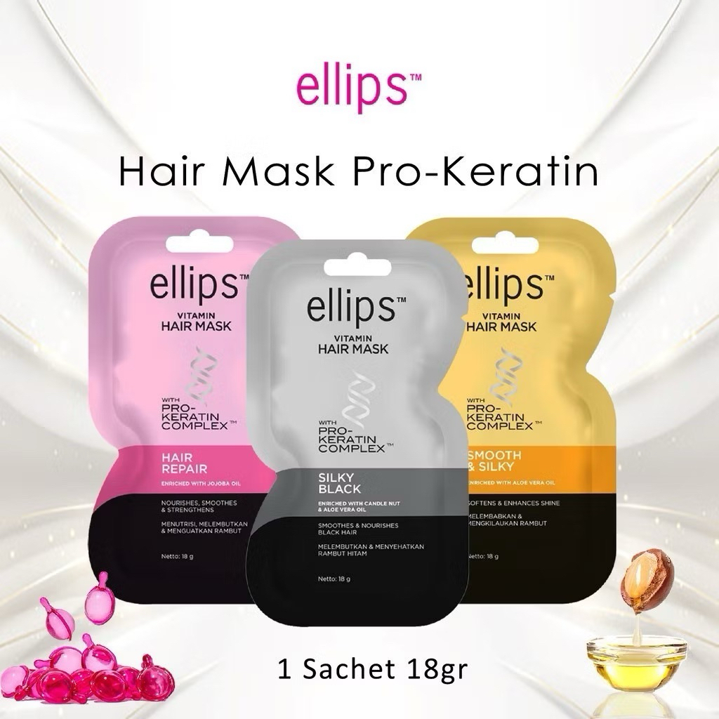 Jual Ellips Hair Mask Pro-Keratin 18 gr Sachet Masker Treatment ...