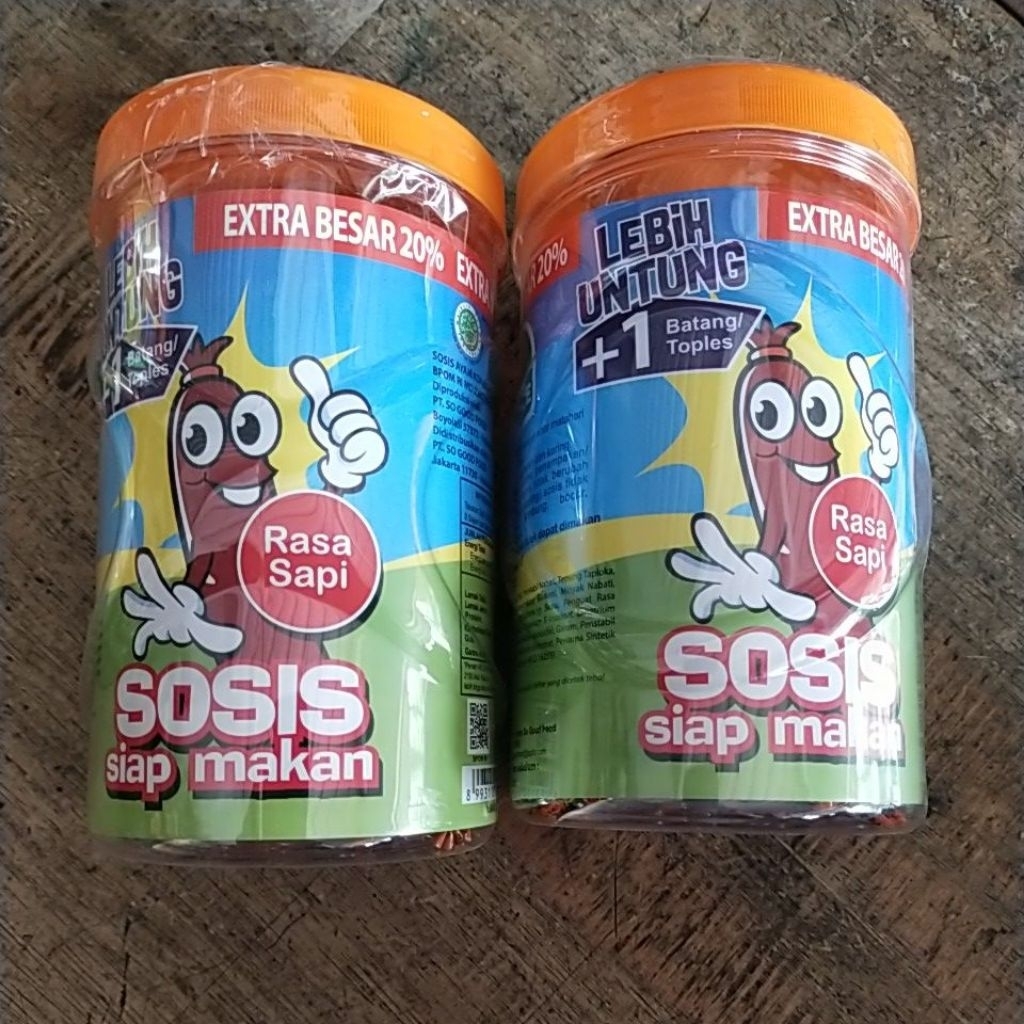 Jual Sosis so nice siap makan rasa ayam rasa sapi 1 toples isi 24+1 pcs ...