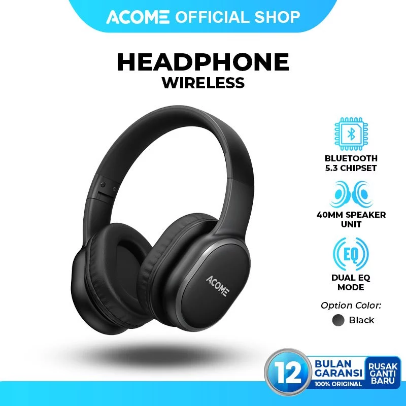 ACOME Tune H2 Headphone Bluetooth 5.3 / Headset Earphone Wireless Dual EQ Mode Foldable Original - Garansi Resmi 1 Tahun