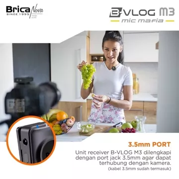 Brica B VLOG M3 Dual Magnetic Clip Wireless Microphone Clip On Mic Vlog With Charging Case BVLOG