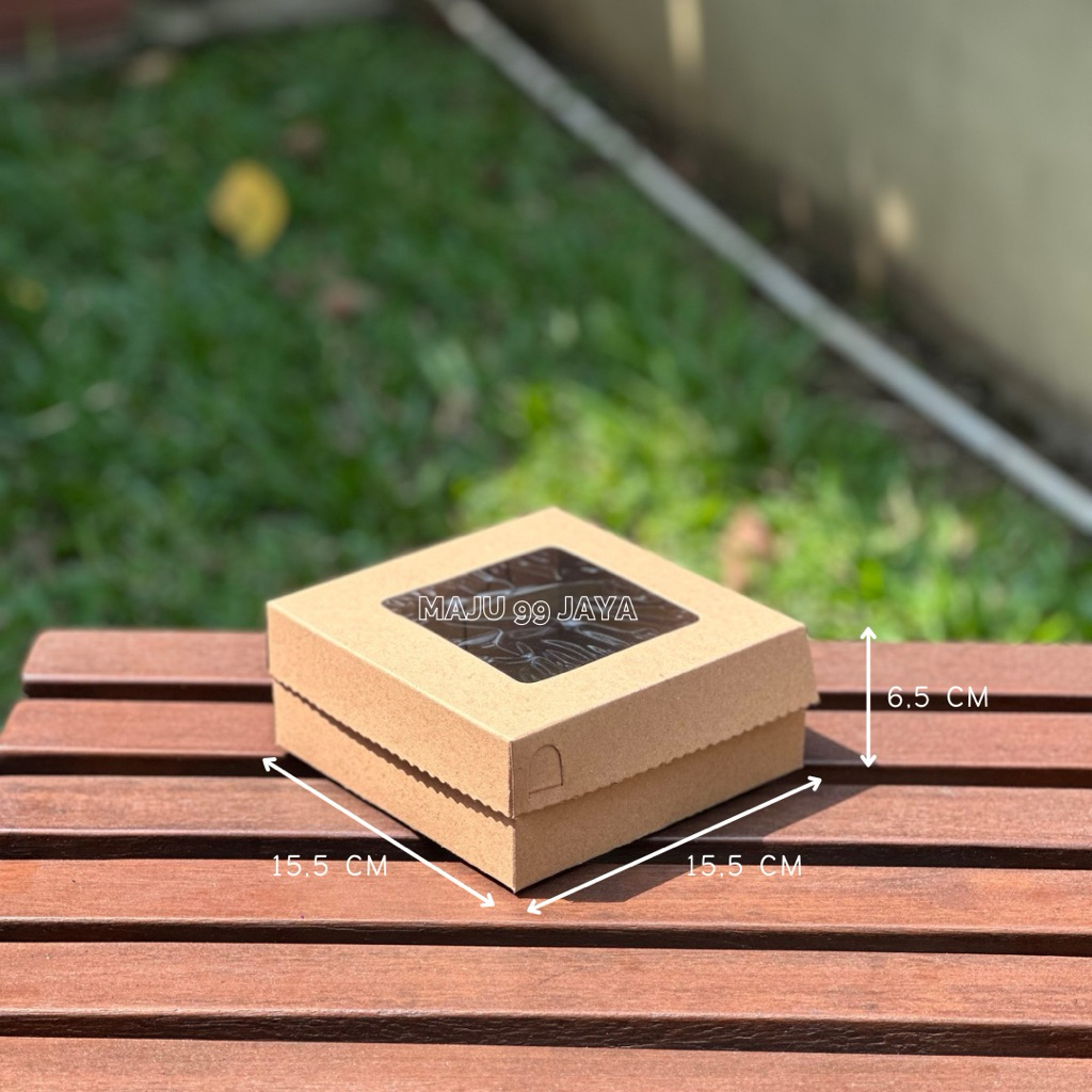 Jual Dus Kotak Kue Kotak Nasi [R6] Kraft Coklat Laminasi Window Ukuran ...