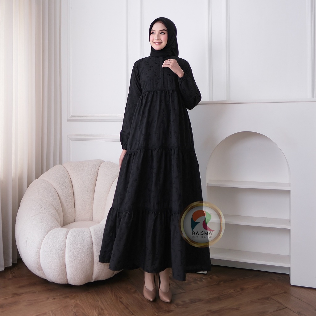 Jual Raisma - Gamis Putih hITAM Rempel Umpak Effais Perlengkapan Umroh ...
