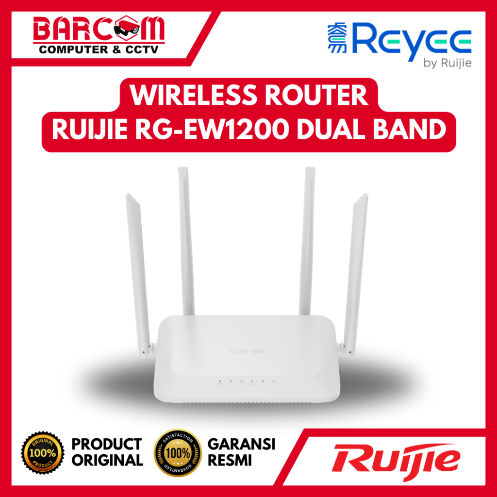 Jual RUIJIE WIRELESS ROUTER RG-EW1200 1200M AC1200 DUAL-BAND - ORIGINAL ...