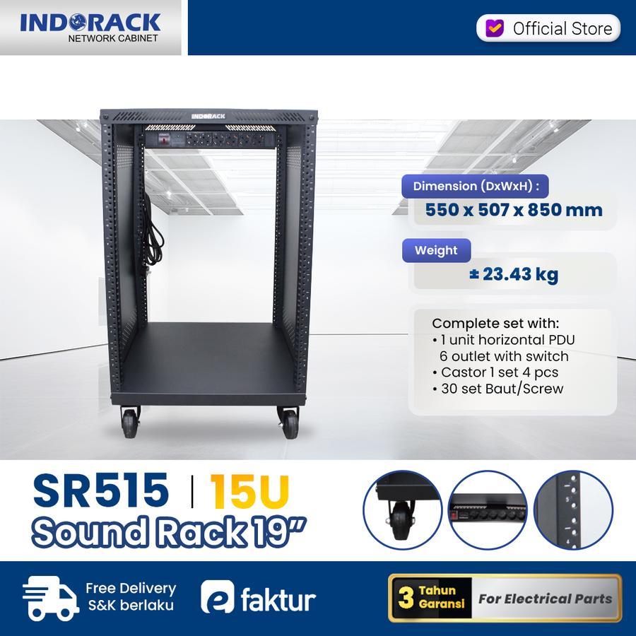 Jual Indorack SR515 Rack Audio 15U Depth 550mm Audio Sound System Rack ...