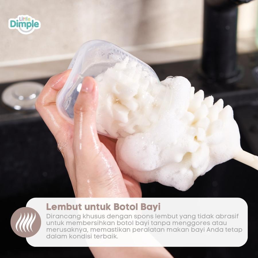 Jual Little Dimple 3in1 Premium Sponge Bottle Brush Little Dimple ...