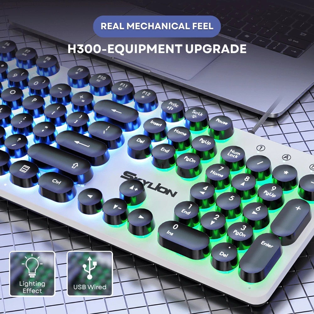 Jual Bluesea Wired Keyboard Punk Style Multi color splicing Gaming ...