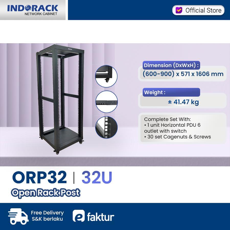Jual Indorack ORP32 Open Rack Post 32U Rak Server Adjustable Depth ...