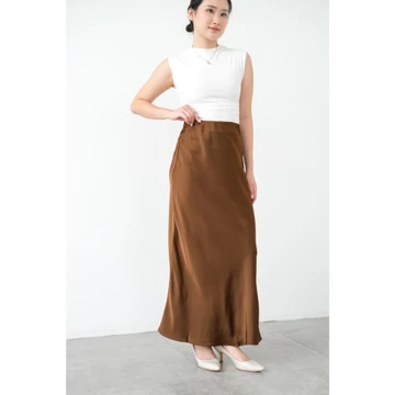 JENN ROSE Carol Premium Satin Silk Skirt Midi Lenght Rok Satin Midi