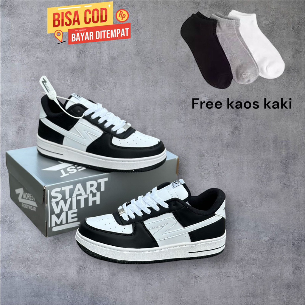 Jual Sepatu Sneakers Hitam Putih Panda Norest Original | Shopee Indonesia