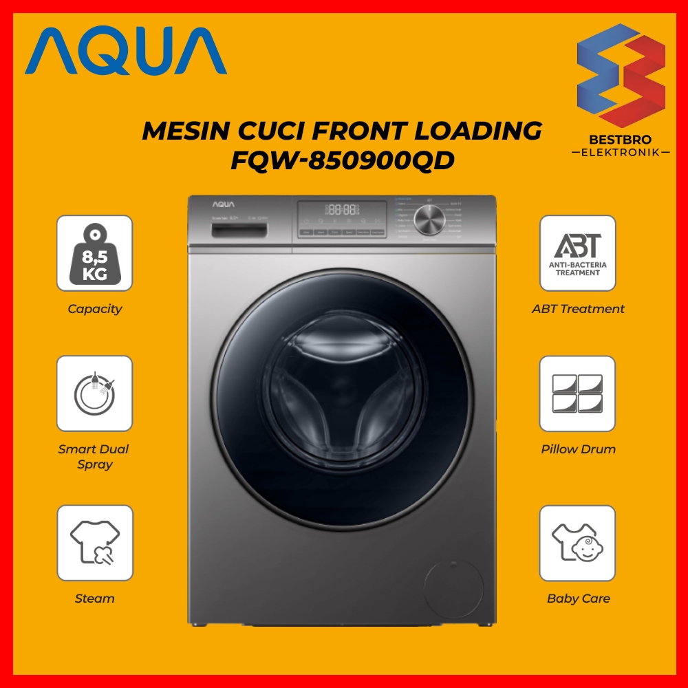 Jual AQUA Mesin Cuci Front Loading FQW-850900QD 8.5Kg Mesin Cuci Bukaan