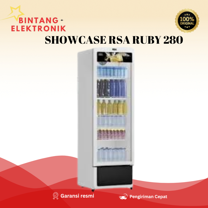 Jual SHOWCASE RSA RUBY 280 - Display Cooler 280 Liter | 1 Pintu Kaca ...