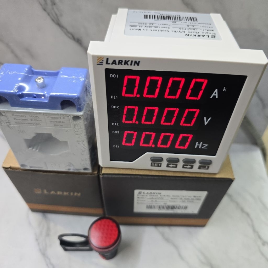 Jual LARKIN PAKET DIGITAL PANEL METER 1PHASE LR-UIF33 + CT + PILOT LAMP ...