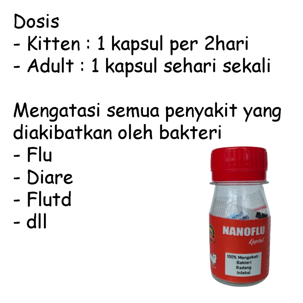 Jual KODE F39R NANO FLU obat kucing kapsul paten untuk flu diare flutd ...