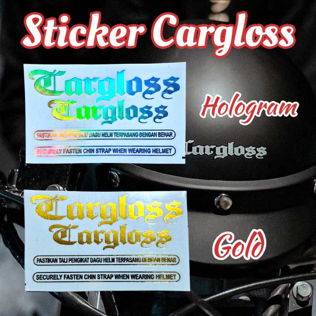 Jual Sticker Helm Cargloss Hologram Satu set Berserta tulisan samping ...