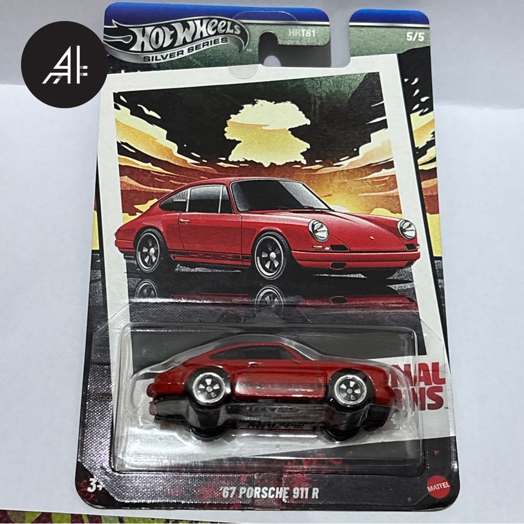 Voiture Miniature Porsche 911 R 1967 - Hot Wheels Silver Series 1:64, Neuve, Collection National Icons