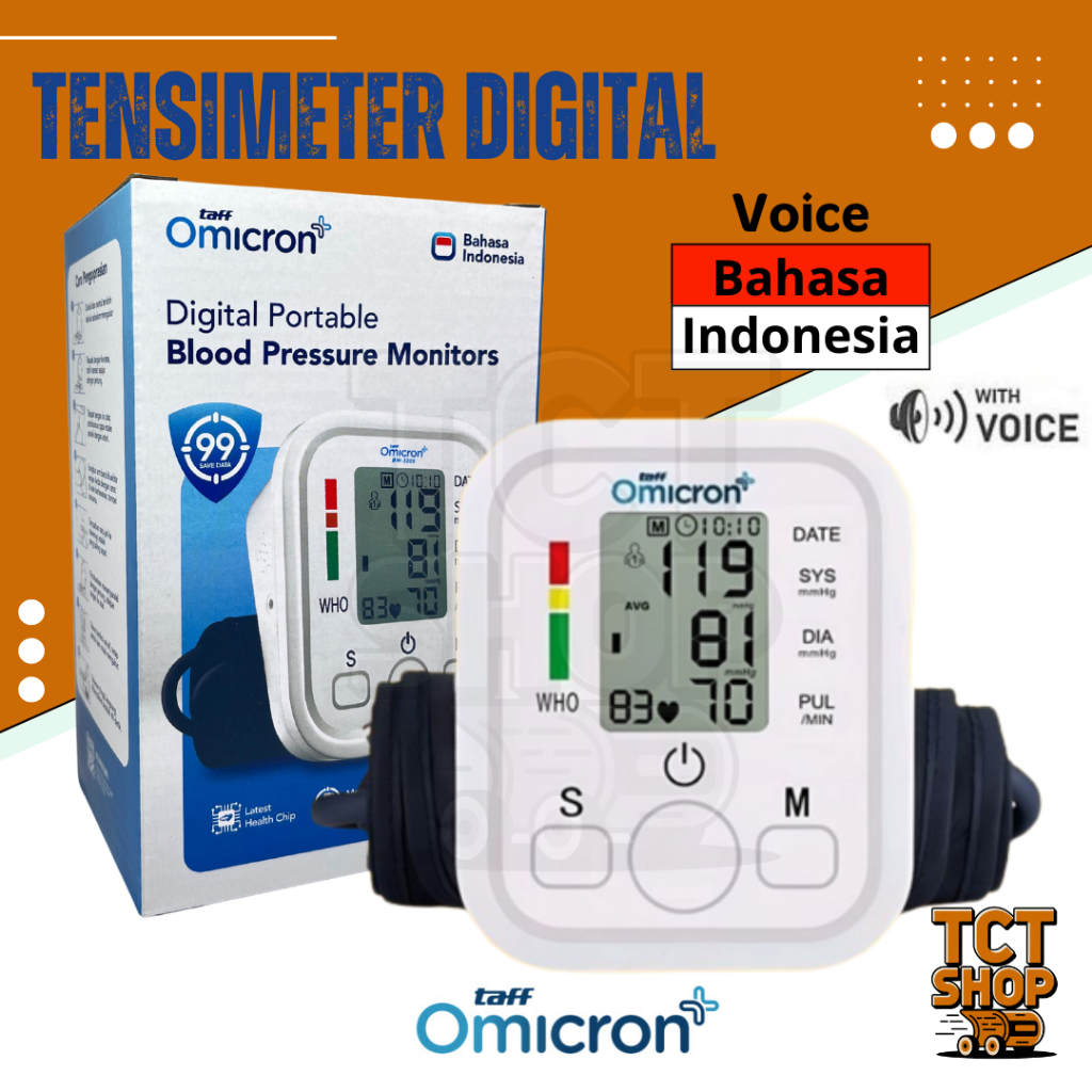 Alat Cek Pengukur Tekanan Tensi Darah Digital Tensimeter Sphygmomanometer Blood Pressure Monitor Taff Omicron