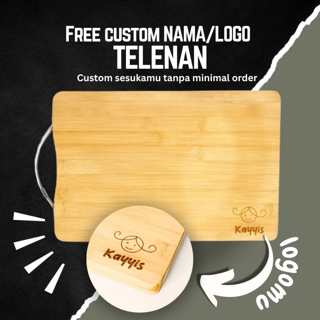 Jual Custom Nama Papan Talenan Kayu Bambu Bamboo Cutting Board Free ...