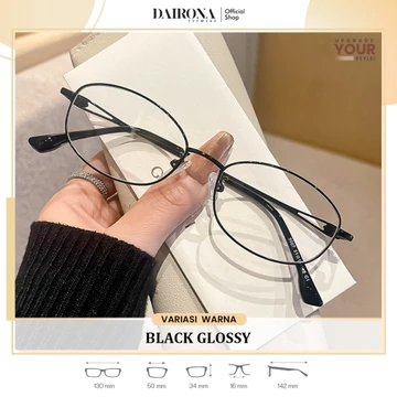 Dairona Eyewar Kacamata Frame Photocromic Minus Anti Blueray Radiasi Wanita Bluecromic Fashion