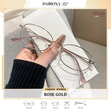 Dairona Eyewar Kacamata Frame Photocromic Minus Anti Blueray Radiasi Wanita Bluecromic Fashion