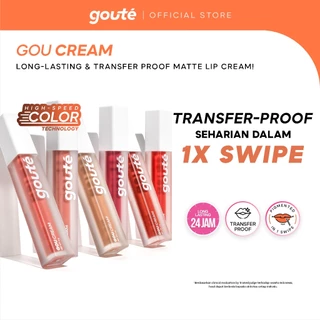 goute Goucream Transfer Proof Matte Lip Cream Long-lasting up to 24H High Speed Color in 1 Swipe Available in 6 Up-to-date Shades