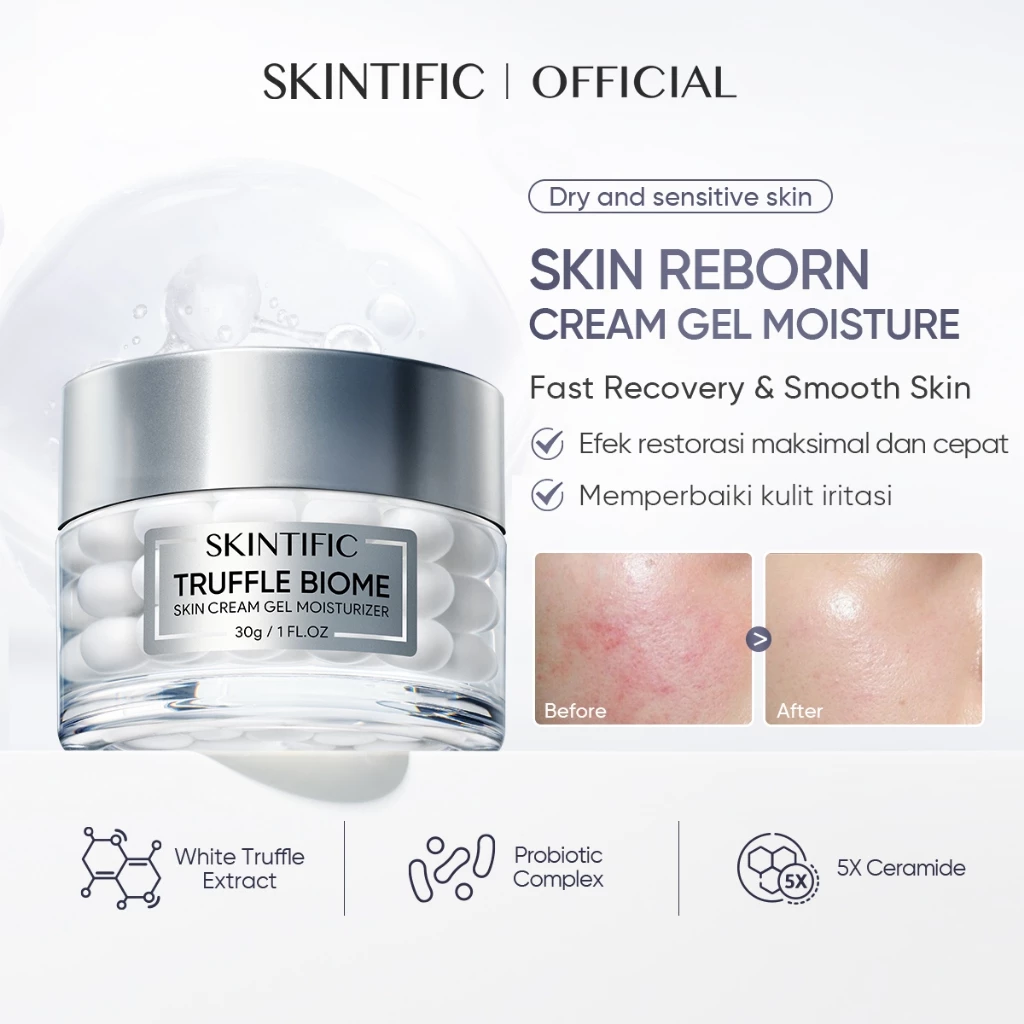 Gel Moisturizer All-in-One SKINTIFIC 5X Ceramide dan Niacinamide untuk Kecerahan Kulit