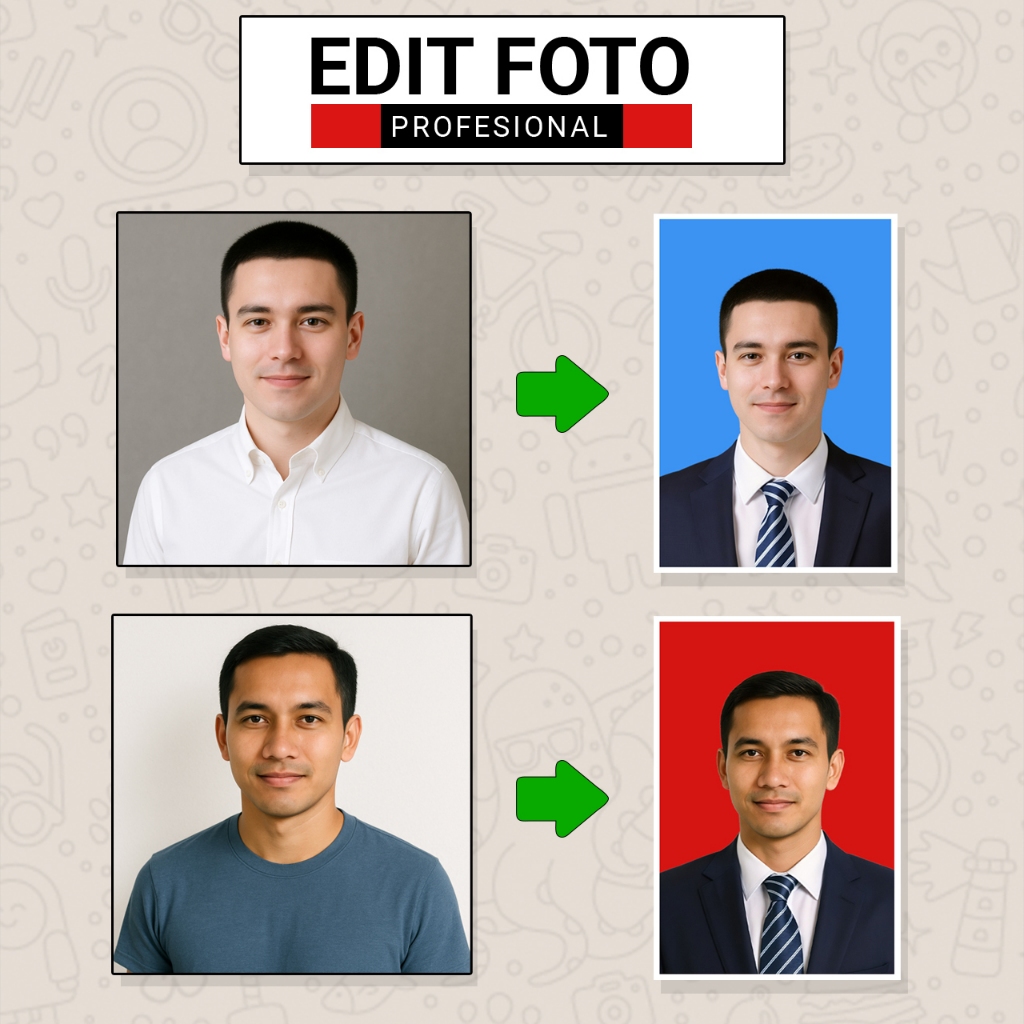 Jasa Edit Foto Ganti Jas/Blazzer/Kemeja Untuk Surat Lamaran CV, Visa, Dokumen, dsb