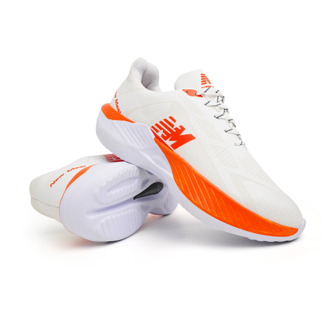 Jual NEWMEEL - Sepatu Running 2.0 Outdoor Putih Orange | Shopee Indonesia