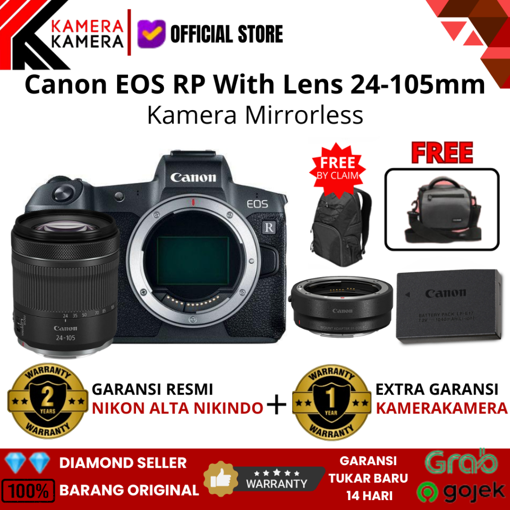Jual Canon EOS RP With Lens 24-105mm IS STM Canon RP GARANSI RESMI ...