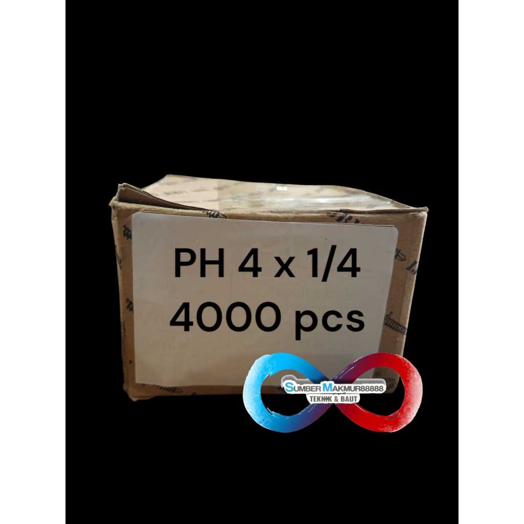 Jual BOX - skrup tapping screws (PH) 4x1/4 inch isi 4000 pcs | Shopee ...