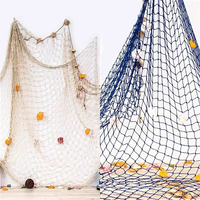 Jual Mediterania Jaring Ikan Laut Dengan Ornamen Kerang Jaring Dekorasi ...