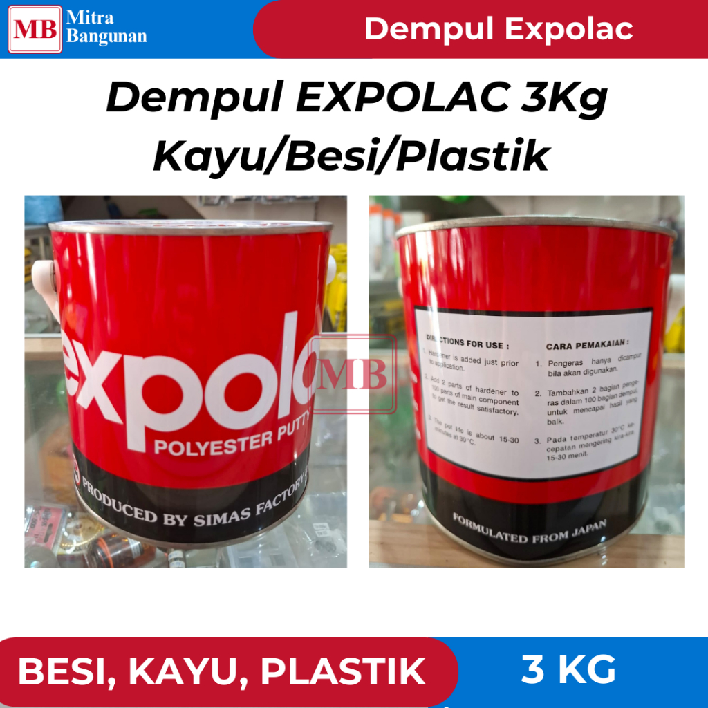 Jual EXPOLAC DEMPUL BESI KAYU PLASTIK/ DEMPUL EXPOLAC / POLYESTER PUTTY ...