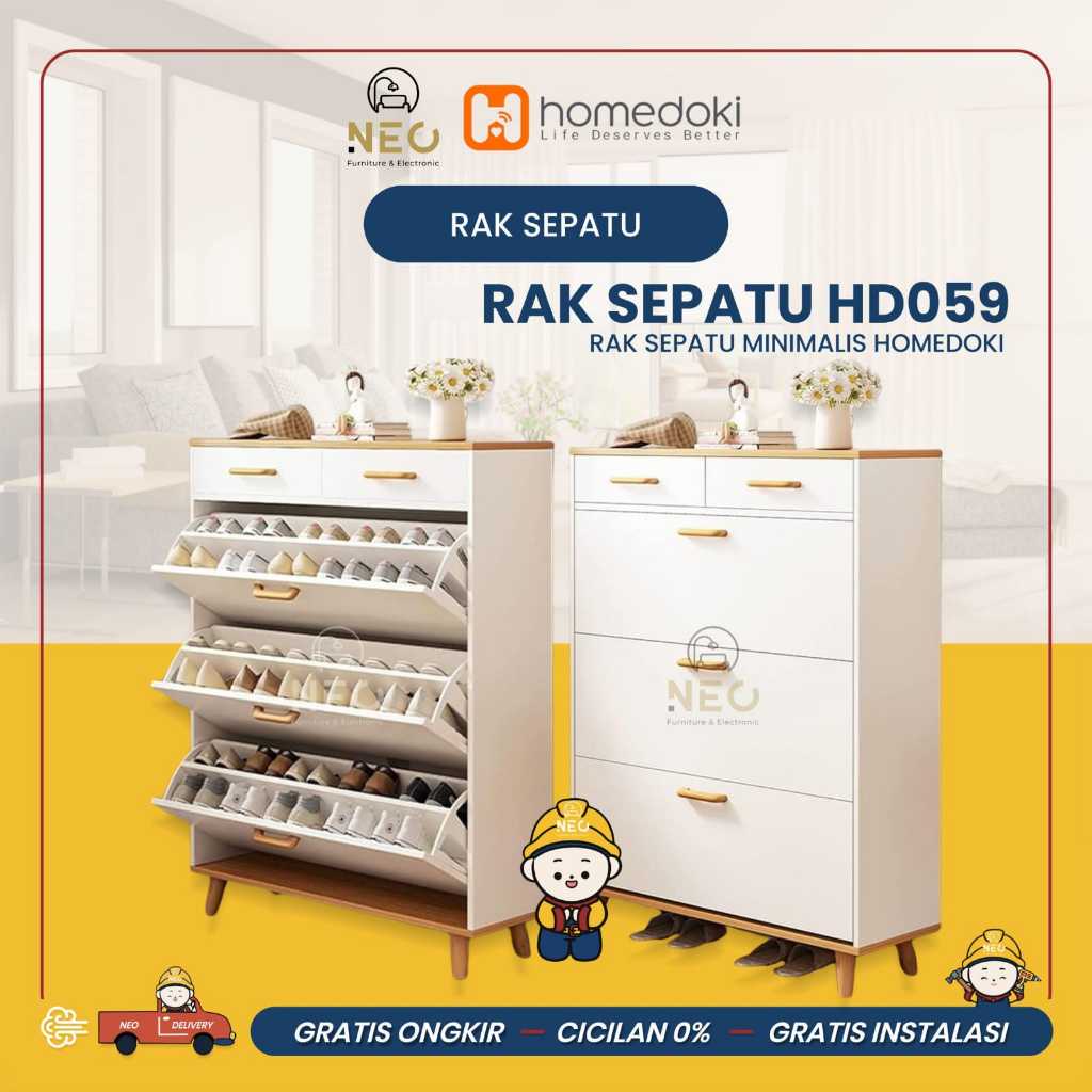 Jual NEO - RAK SEPATU HD 059 DOUBLE DRAWER LEMARI SEPATU SHOE CABINET ...