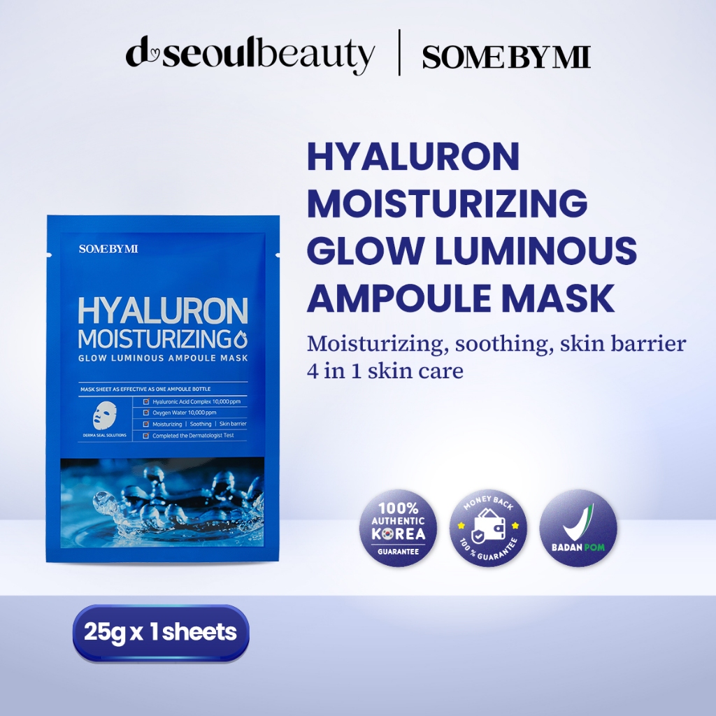Jual SOME BY MI Hyaluron Moisturizing Glow Luminous Ampoule Mask ...