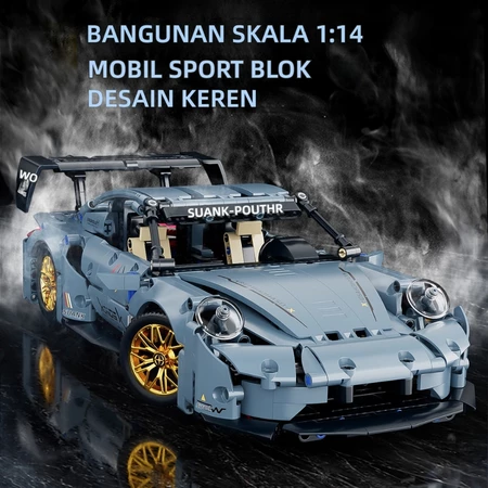 1:14 Blok Bangunan Mainan Balap Blok Bangunan Blok Bangunan Mainan Mainan Anak-anak Mobil Hadiah Liburan Model Mobil