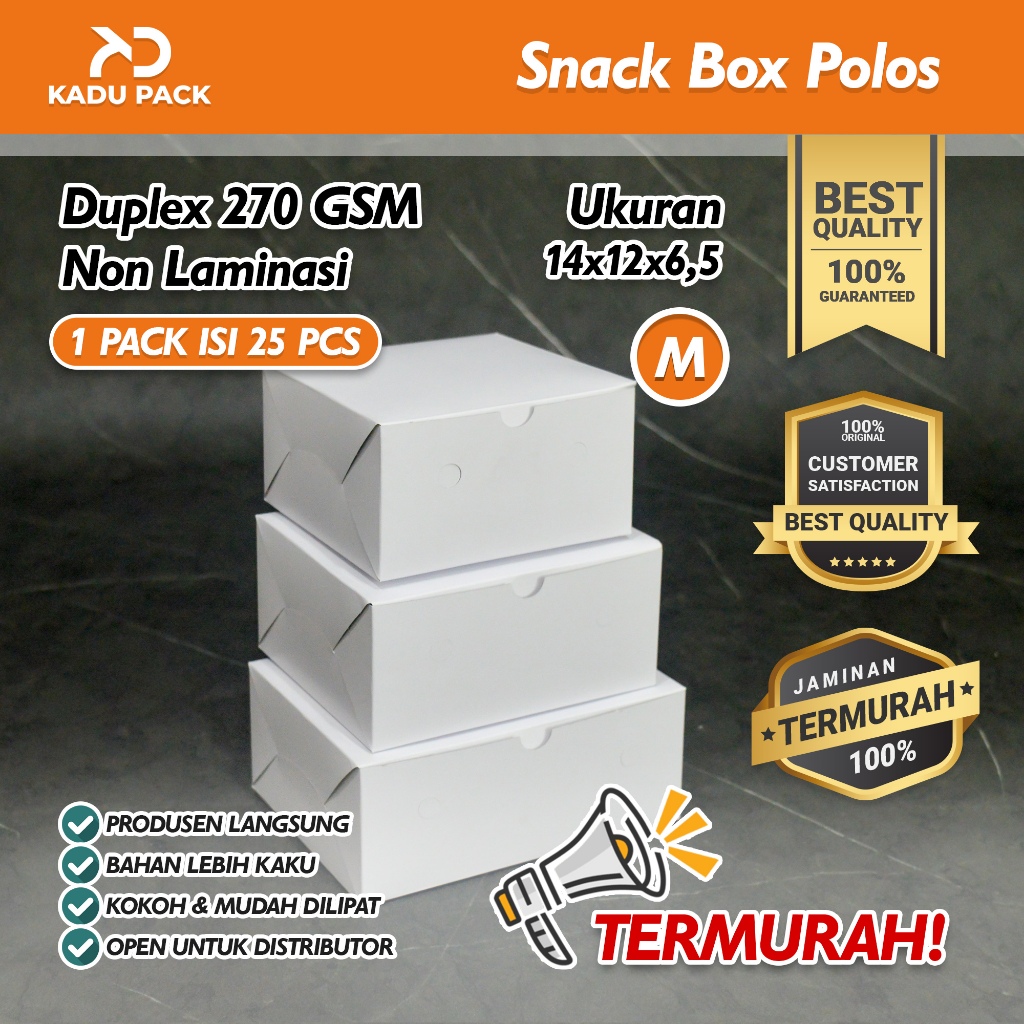 Jual Isi 50 Pcs Snack Box | Dus Kue | Box Snack | 12x14 | Duplex ...