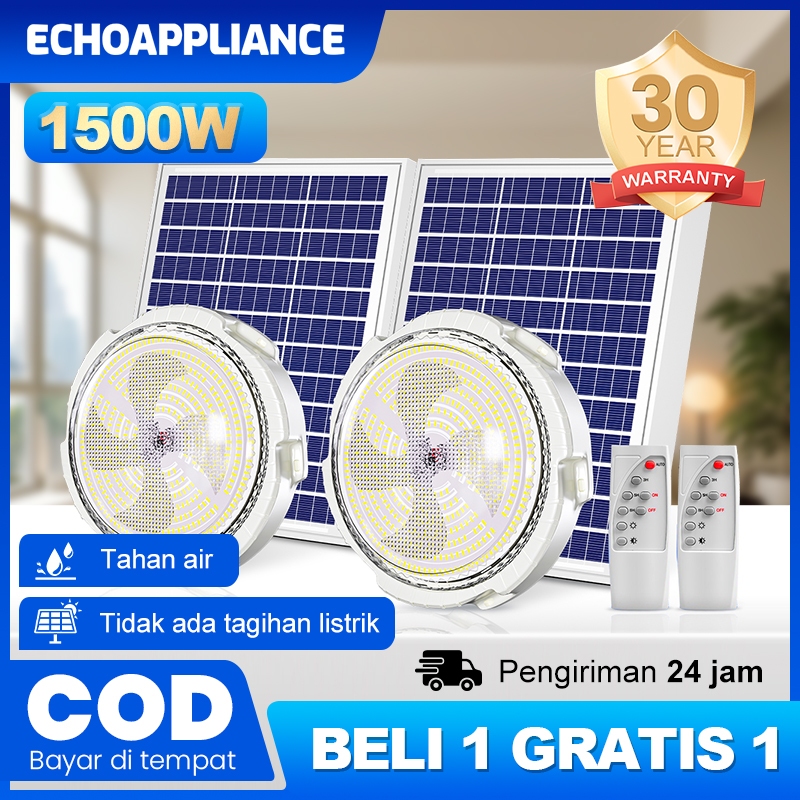 Garansi 30 tahun lampu panel surya indoor Solar Ceiling Lampu indoor 1500W Solar Cell lampu tenaga surya LED Modern anti Air anti debu outdoor solar lampu