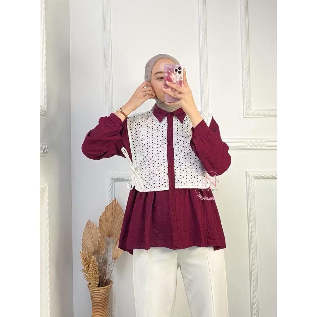 Jual Kemeja Burkat Kombinasi TERBARU/ Kemaja Motif Korean / kombinasi ...