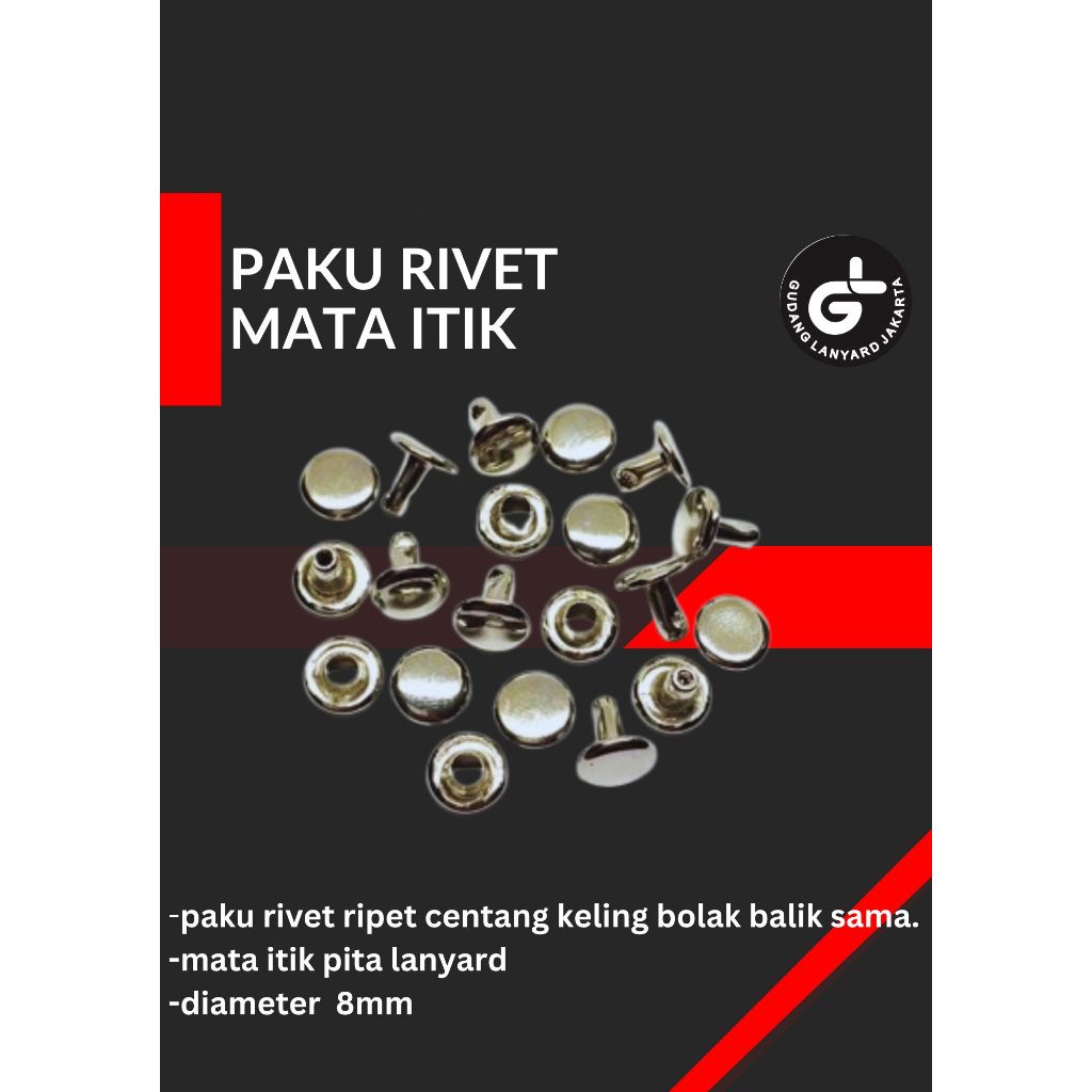 Jual paku rivet ripet centang keling bolak balik mata itik pita lanyard ...
