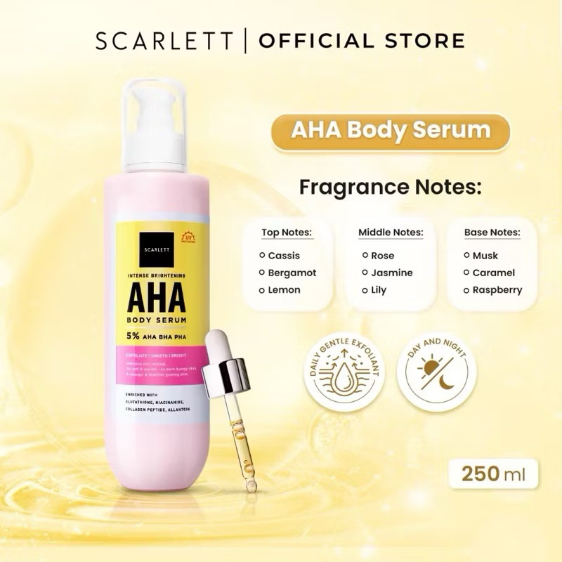 Jual Scarlett Whitening Intense Brightening AHA Body Serum 5% AHA BHA ...