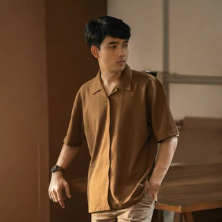 GOODETHICS - Kemeja Kerah Terbuka Lengan Pendek | Bowling Oversized Pique Shirt