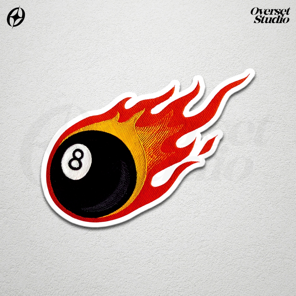 thumbnail image 2 of Vintage Style Flaming Eight Ball Vinyl Decal Sticker Pair - 6" X 2.25" Each, Rat Rod & Racing Style, Weatherproof 2 of 12