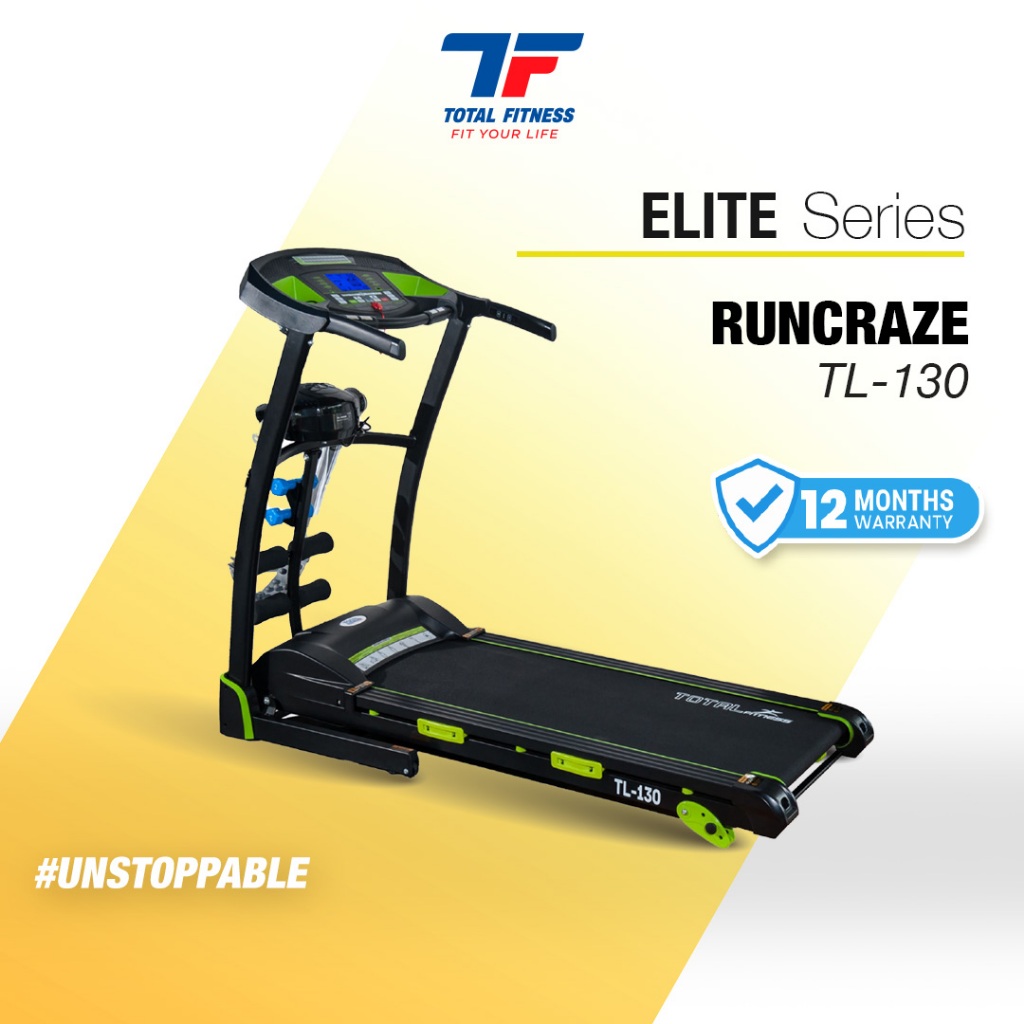 TOTAL FITNESS Treadmill Listrik Motor Manual Incline Dc 2 HP  TL-130