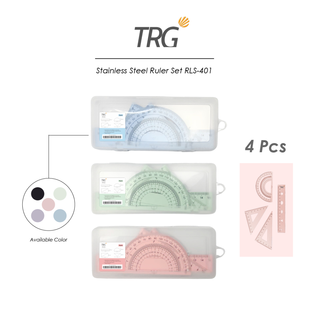 Jual TRG Stainless Steel Ruler Set Pastel Color 15cm RLS-401 - Paket ...