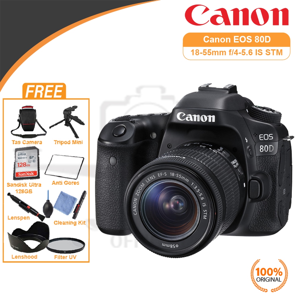 Jual CANON EOS 80D KIT EF-S 18-55MM IS STM - CAMERA DSLR CANON WIFI ...
