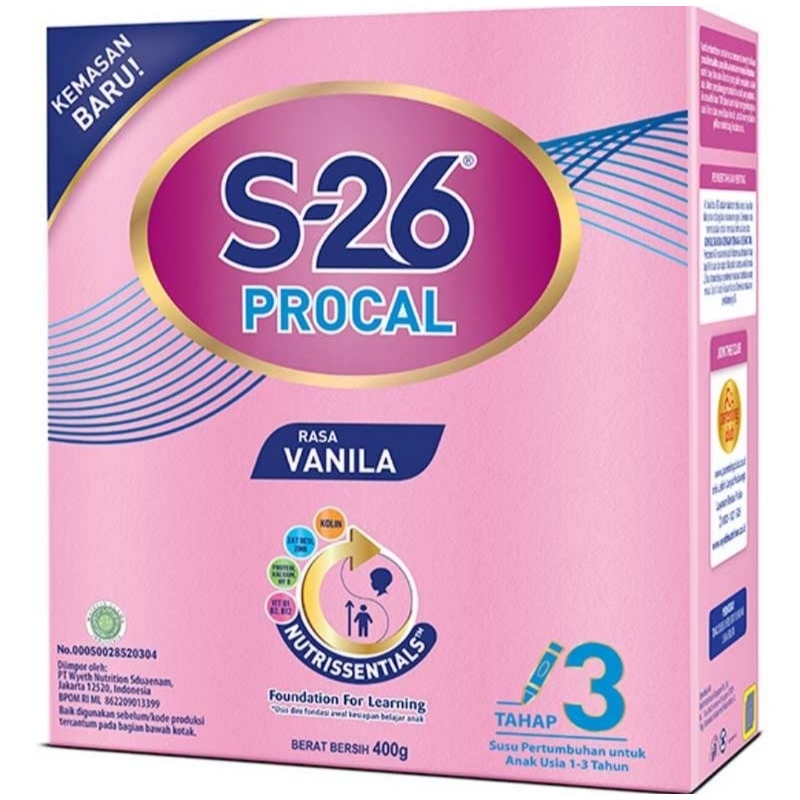 Jual S-26 procal tahap 3 susu pertumbuhan 1-3th rasa Vanila 200gr dan ...