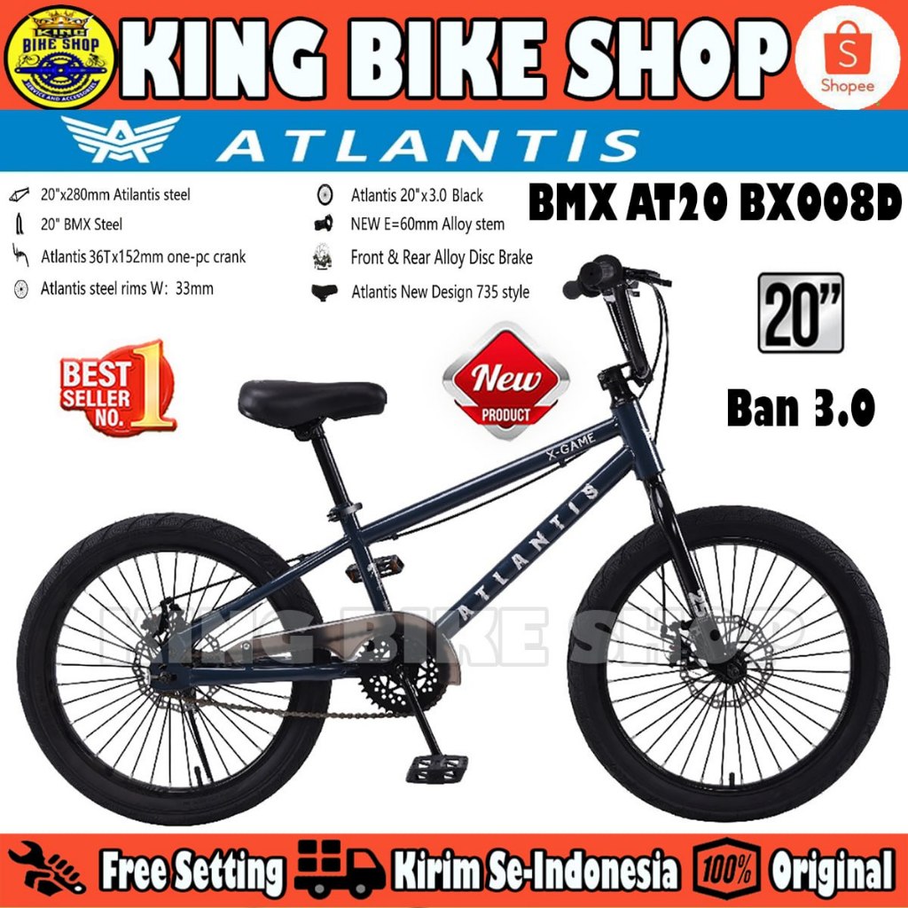 Jual Sepeda Anak Laki BMX ATLANTIS AT BX 008 DB//FOSTER 5520 DB CAKRAM ...