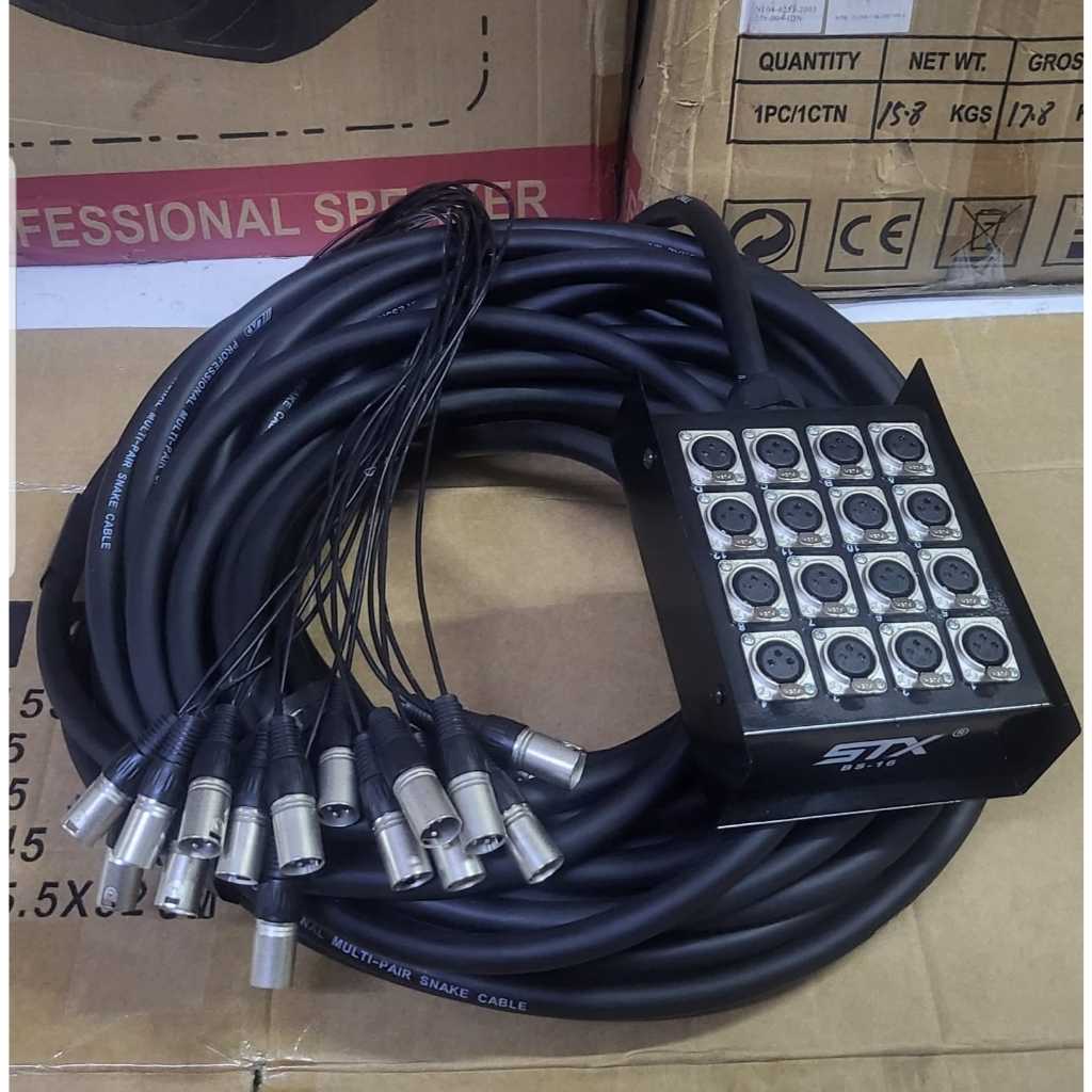 Jual Kabel Snake 16 Channel Komplit Plus Box 16 output panjang 25 Meter ...