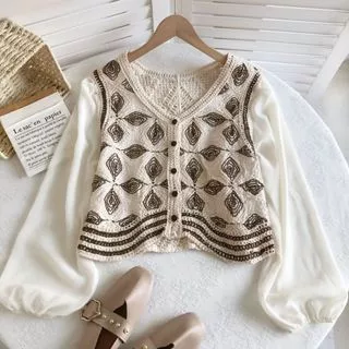 Puffy Blouse Korea Crop Blouse Import Premium BISA